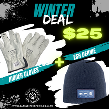 Load image into Gallery viewer, Winter Deal - Pair of Rigger Gloves + Beanie
